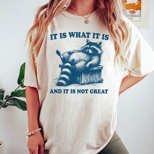It Is What It Is And It Is Not Great Shirt, Comfort Colors Raccoon Shirt, Funny Meme Shirt, Gag Shirt, Trash Panda Shirt