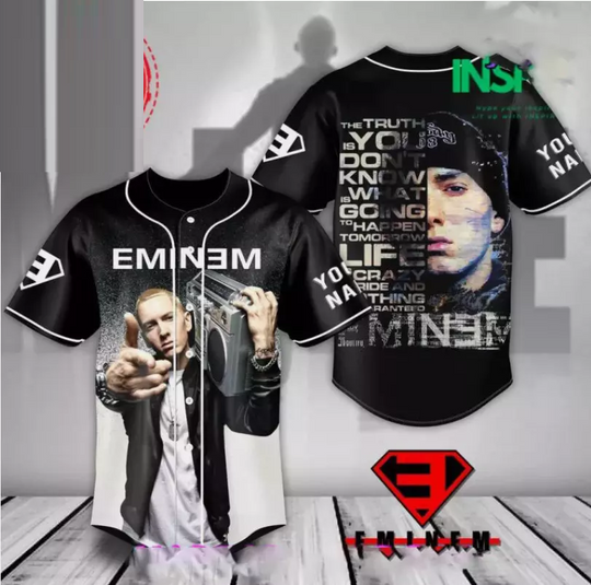 Eminem Rapper Personalized 3D Baseball Jersey