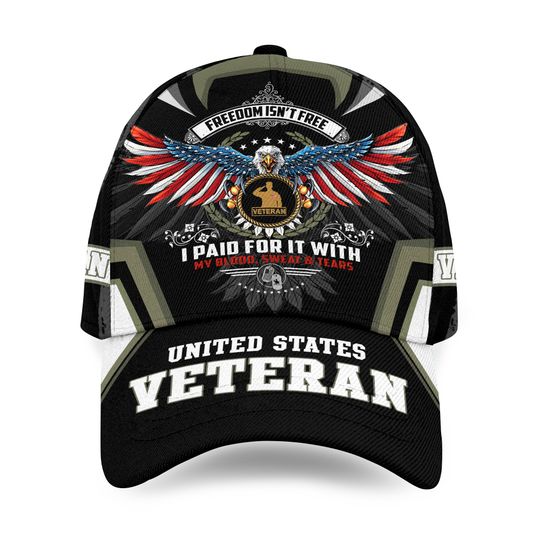 Freedom Isn't Free Veteran US Cap, Proud Veteran Hat