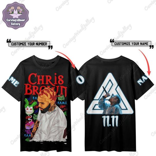 Chris Brown Shirt, Chris Brown 11:11 Tour T-Shirt, Chris Brown Music Concert Tee, Chris Brown Homage Bootleg Shirt For Fan
