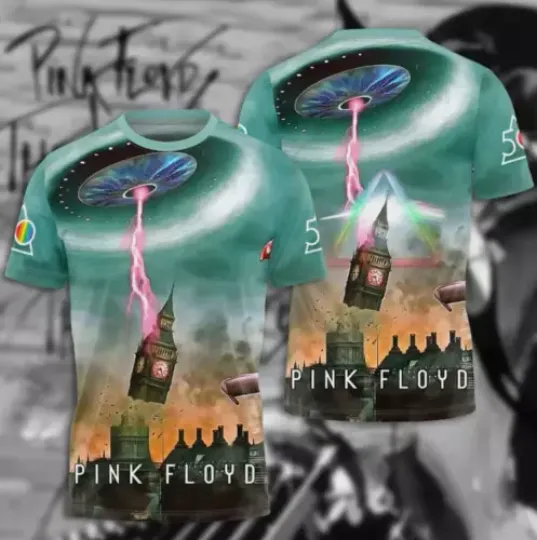 Unisex 3D Pink Floyd Rock Band Music Shirt Short Sleeve Unisex 3D All Over Print