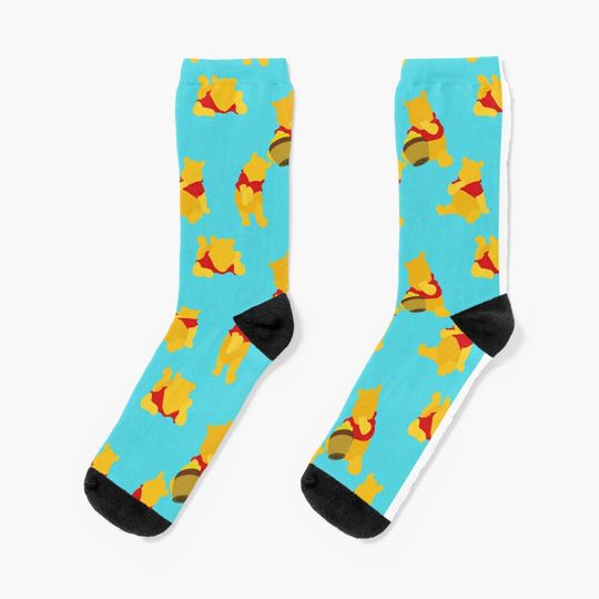 Pooh Bear Cotton Socks, Cute & Cozy Gift for Unisex, Trending Fashion Gifts