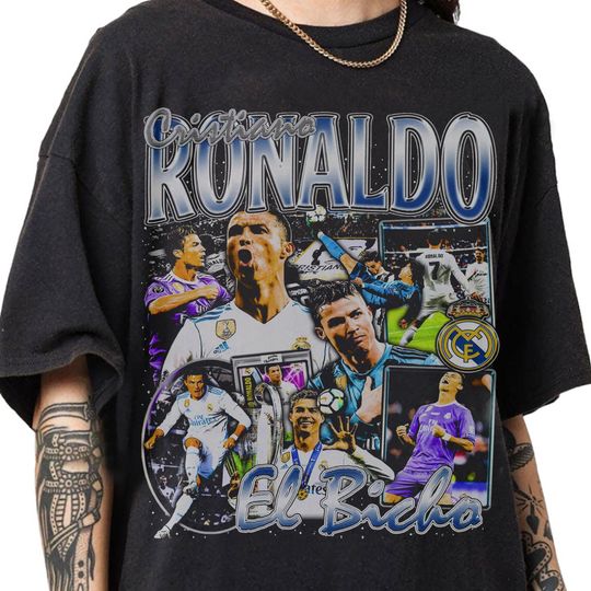 Cristiano Ronaldo Vintage T-Shirt ,  Retro CR7 Real Madrid footballer T-Shirt , Unisex T-Shirt, Gift for Fan, Gift for Women and Men