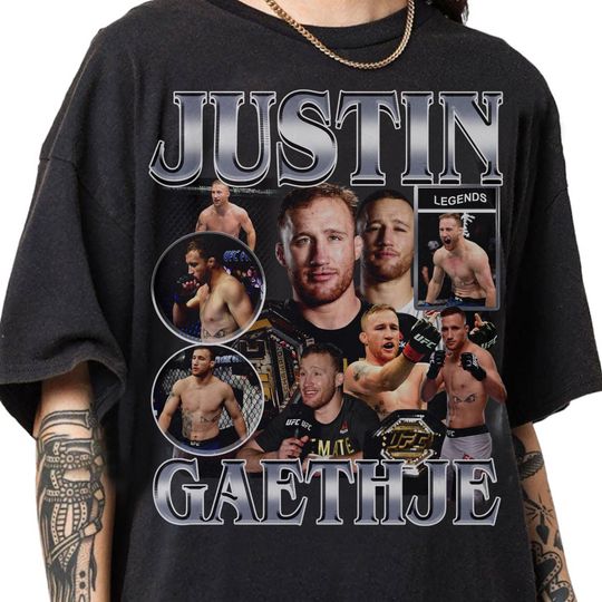 Justin Gaethje Bootleg 90s Vintage T-Shirt , Justin Gaethje Mixed martial artist Shirt, Gift for Fan, Gift for Women and Men