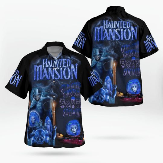 Haunted Mansion Hawaiian shirt, Hawaiian shirt Men's Hawaiian Shirt, Hawaiian Beach Shirt, Button Downs Shirt