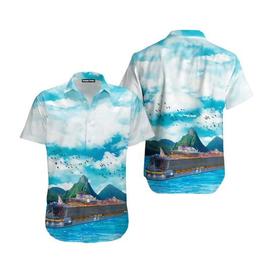 Royal Caribbean Hawaiian shirt, Hawaiian shirt Men's Hawaiian Shirt, Hawaiian Beach Shirt, Button Downs Shirt