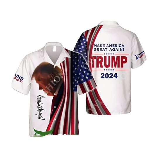Trump Hawaiian shirt, Hawaiian shirt Men's Hawaiian Shirt, Hawaiian Beach Shirt, Button Downs Shirt