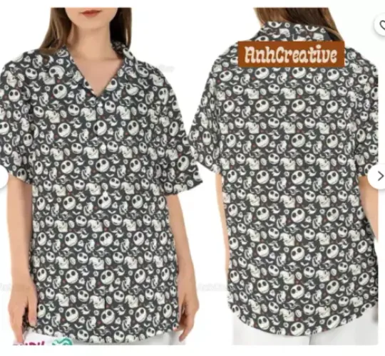 Jack Skellington Oogie Boogie 3D HAWAII SHIRT HALLOWEEN GIFT CHRISTMAS GIFT