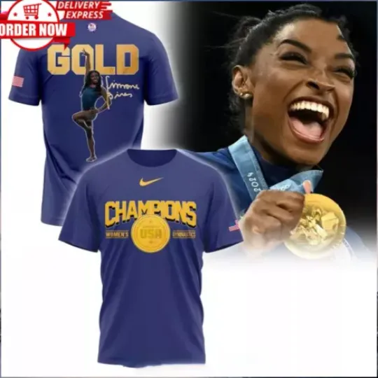 Simone Biles USA Gymnastics Olympic Paris 2024 T- Shirt 3D