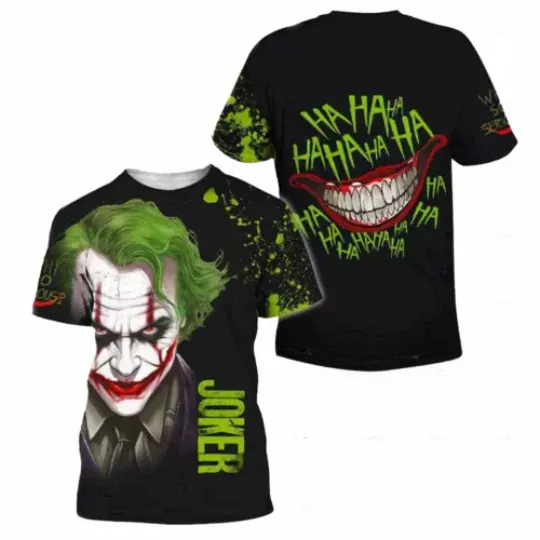 Joker Clown Why So Serious HaHaHa Horror Movie Halloween Tshirt 3D Printed