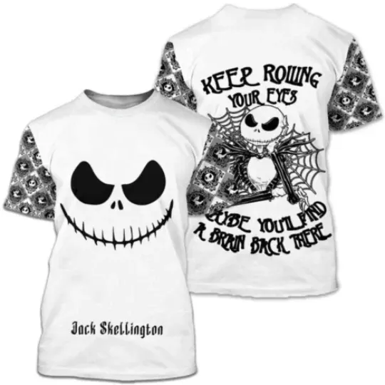Jack Skellington Costume Keep Rolling Your Eyes Halloween Tshirt 3D Printed