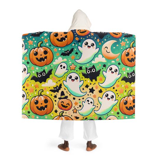 Cute Halloween Hooded Blanket, Cute Pajamas Shawl Blanket, Winter Warm Sleeping Blanket