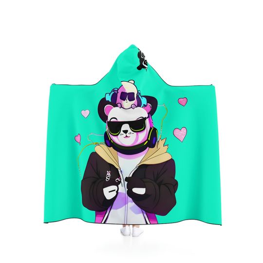 Panda Hooded Blanket, Cute Pajamas Shawl Blanket, Winter Warm Sleeping Blanket