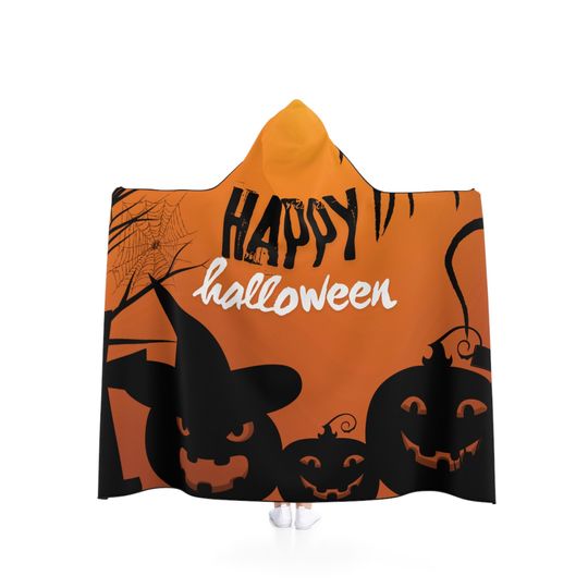 Halloween Hooded Blanket, Cute Pajamas Shawl Blanket, Winter Warm Sleeping Blanket