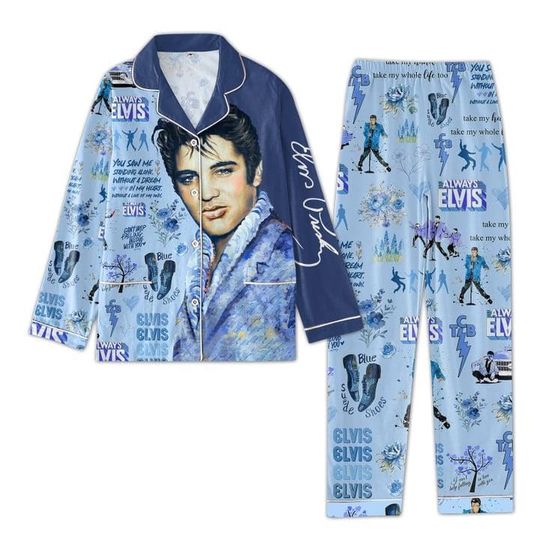 Elvis Presley Matching Pajamas Set, Elvis Presley Pajamas Set, Rock And Roll Pajamas Set, Elvis Presley Pajamas For Party, Gift For Fan