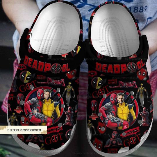 Halloween Deadpool Wolverine Clogs, Superhero Deadpool Shoes, Marvel Wolverine Sandals, Deadpool 3 Movie Shoes, Funny Superhero Gift