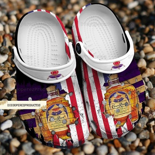 Crown Royal Clogs, Crown Royal Sandals, Crown Royal Whiskey Shoes, Crown Royal Men Shoes, Crown Royal Lover, Gift For Him