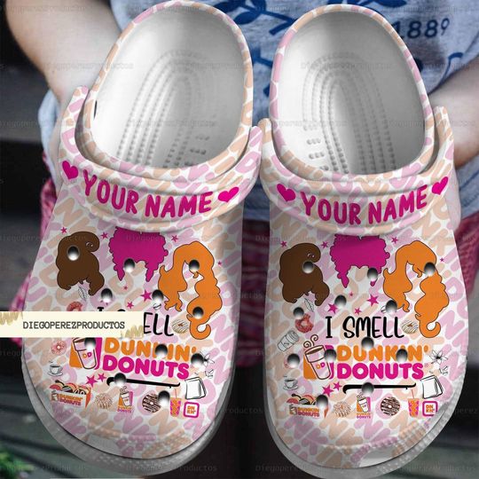 Custom Dunkin Donuts Clogs, Dunkin Donuts Sandals, Dunkin Summer Shoes, Dunkin Donuts Girl Shoes, Dunkin Donuts Women Shoes