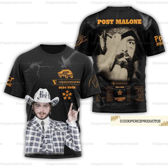 Post Malone 2024 Tour Shirt, Post Malone Rap Music Shirt, Post Malone Rapper Hoodie, Cowboy Post Shirt, Malone Western Tee