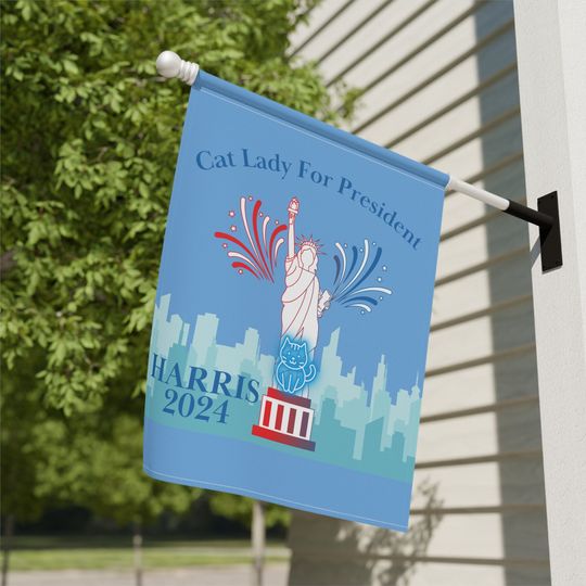 Cat Lady For President Kamala Harris 2024 President Election Garden