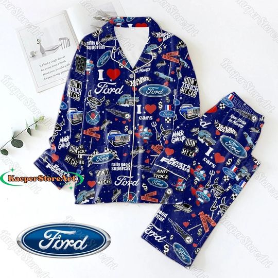 Ford Pajamas Set, Ford Shirt, Ford Pajamas, Ford Pajamas Pants, Ford Car Shirt, Ford Lover Gift, Pajamas For Party, Pajamas Family