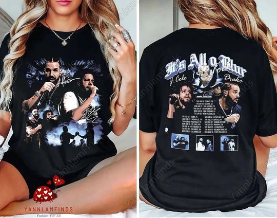 Drake J Cole It's All Blur Two Sides Short Sleeve Shirt, Music Men Clothing, Music Shirt For Fans