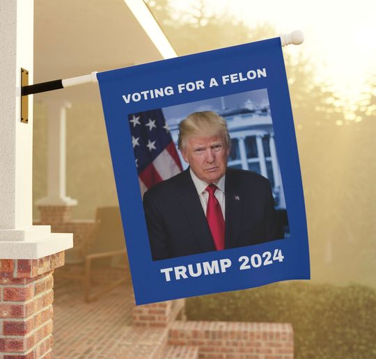 Trump Flag Voting for a Felon Election Humor, Trump Supporter Merchandise