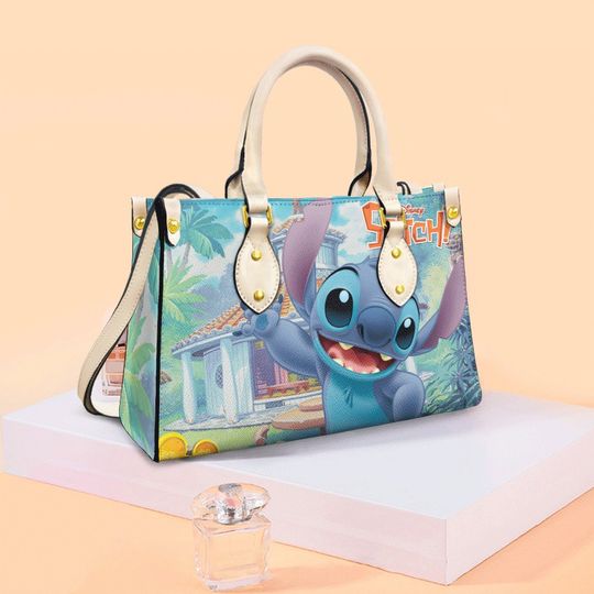 Stitch Leather Handbag, Women Stitch Handbag,3D Stitch Bag, Personalized Leather bag,Love Disney ,Disney Handbag,Handmade Bag
