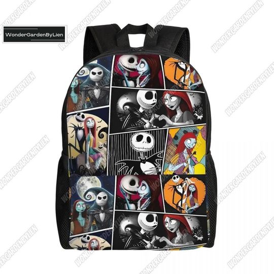 Jack Skellington And Sally Backpack, Nightmare Before Christmas Lunch Bag, Disney Cartoon School Bag, Casual Travel Bag Kids And Adult