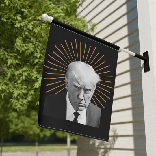 TRUMP Garden & House Banner, Funny Gitf, President donal Trump, Trump Flag, Trump Mugshot