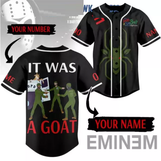 Eminem It Was A Goat Personalized Baseball Shirt