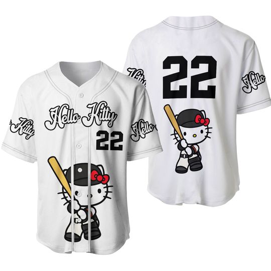 Personalized Cute Hello Kitty Baseball Jersey