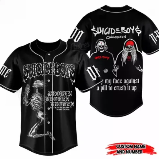 Suicideboys Carrollton Custom Black Baseball Jersey Online