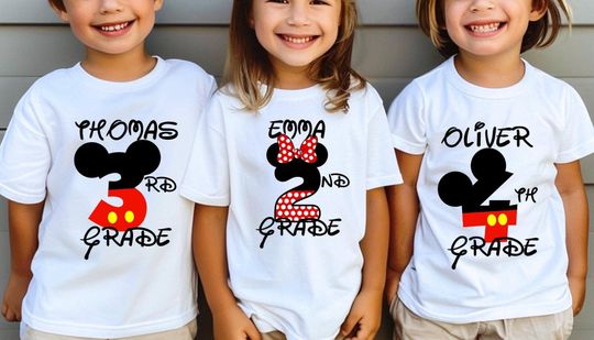 Mickey Mouse Back To School Shirt For Kids, Custom School Shirt For Boys And Girls, Disneyworld Shirts, Minnie First Grade Shirts, 2nd Grade