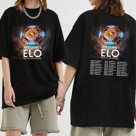 Jeff Lynne's ELO - The Over and Out Tour 2024 Shirt, Jeff Lynne's ELO Band Fan Shirt, Electric Light Orchestra 2024 Shirt, Over and Out Tour