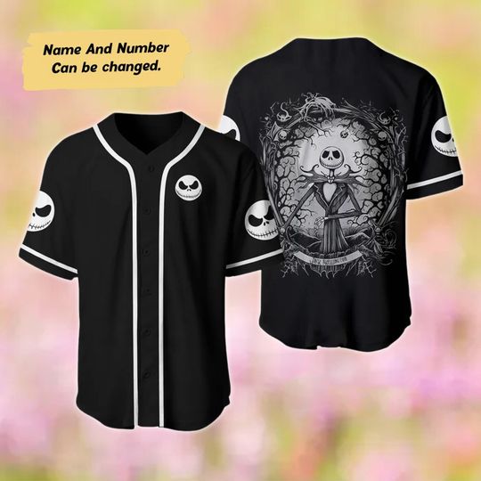 Jack Skellington Baseball Jersey, Jack Skellington Baseball Shirt, Nightmare Before Christmas Jersey Team, Halloween Shirt
