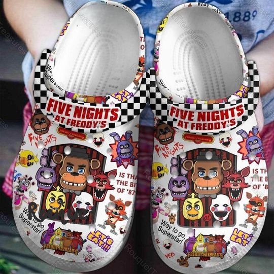Halloween Five Nights At Freddy Clogs, Five Nights At Freddy Sandals, Halloween Slippers, Fnaf Summer Sandals, Fnaf Merch Gift