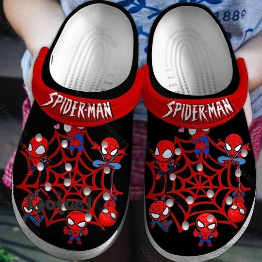 Halloween Spider Man Clogs, Spider Man Slippers, Spider Man Summer Sandals, Spider Man Shoes, Spider Man Summer Shoes, Marvel Fans Gift