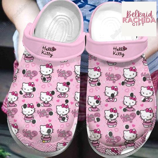 Halloween Hello Kitty Clogs, Kitty Cat Characters Shoes, Cute Hello Kitty Sandals, Birthday Gift For Her, Movie Character Pattern Shoes