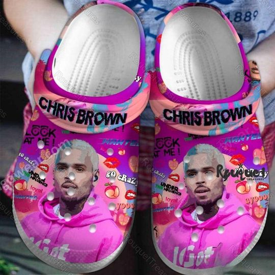 Chris Brown Clogs, Chris Brown Slippers, Chris Brown Summer Shoes, Chris Brown Tour Merch, 2024 Tour Sandals, Chris Brown Fan Gift