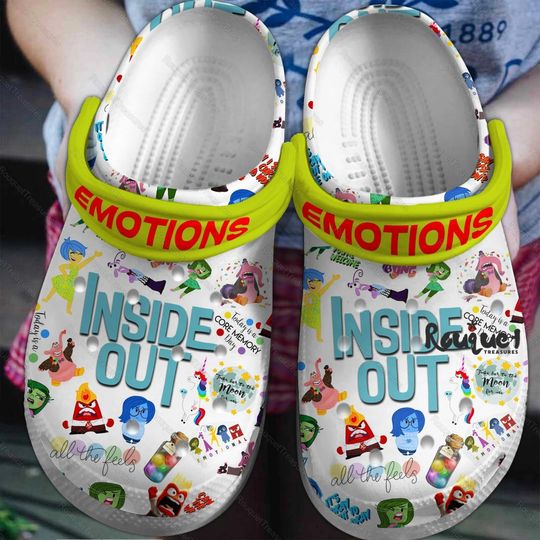 Halloween Inside Out Clogs, Inside Out Sandal, Inside Out Emotion Shoes, Inside Out Sneaker, Emotions Casual Shoes, Inside Out Fan Gift