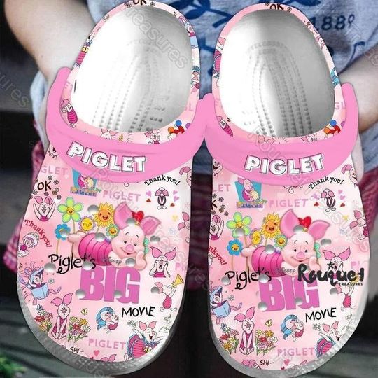 Halloween Disney Piglet Clogs, Winnie The Pooh Shoes, Piglet Slippers, Piglet Summer Shoes, Disney Shoes For Kid Adult, Gift For Her