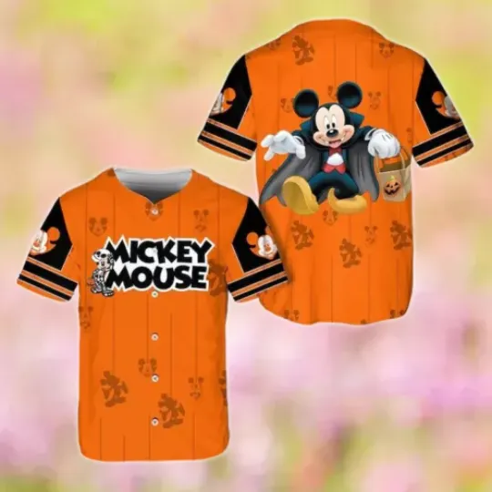 Vampire Mickey Mouse Happy Halloween Spooky Season Baseball Jersey Shirt