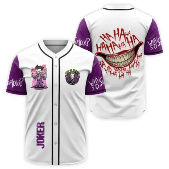 Joker Ha Ha Ha Why So Serious Horror Halloween Baseball Jersey Shirt