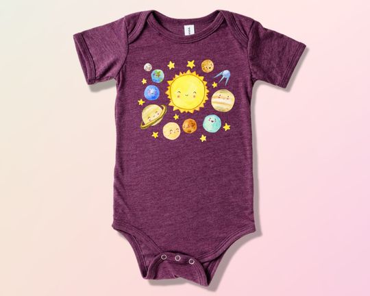 Planets Baby Onesie, Solar System Onesies, Outer Space Theme Baby Bodysuit, Newborn Gift Idea, Moon Toddler Shirt, Newborn Shirt