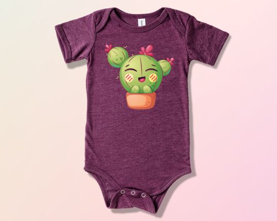 Smiling Cactus Baby Onesie, Cute Cactus Baby Bodysuit, Funny Baby Shirt, Cute Baby Onesie, Cactus Plants Baby Bodysuit, Gift for Newborn