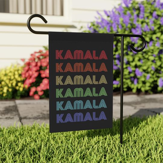 Kamala LGBTQ Flag, Kamala Harris Retro Rainbow Garden Flag, Liberal House Flag