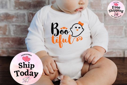 Bootiful Halloween Onesie , Cute Halloween Bodysuit, Baby Ghost Kids Shirt, Halloween Toddler Tshirt, Sibling Matching Halloween