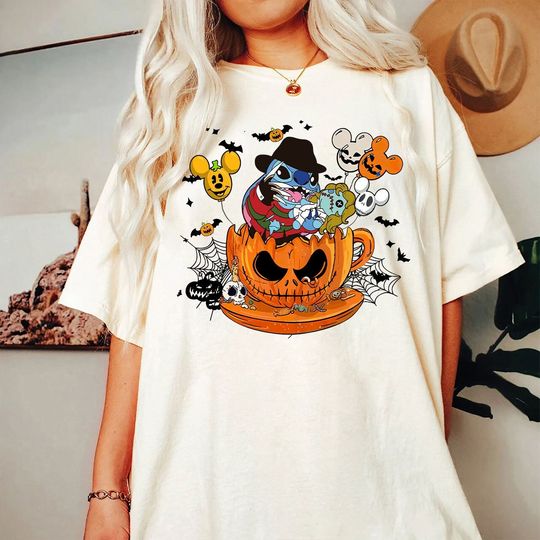 Vintage Disney Stitch Freddy Krueger Pumpkin Halloween shirt, Halloween Stitch Boo Shirt