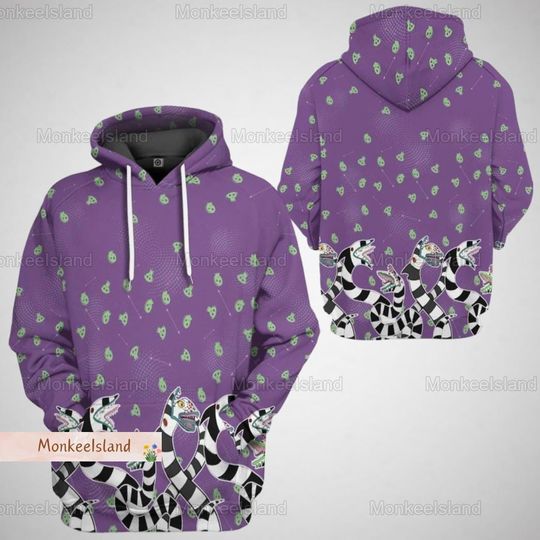 Halloween Beetlejuice Sandworm Hoodie, Horror Sandworm Unisex Hoodie, Beetlejuice 3D Hoodie, Halloween Cosplay Shirt